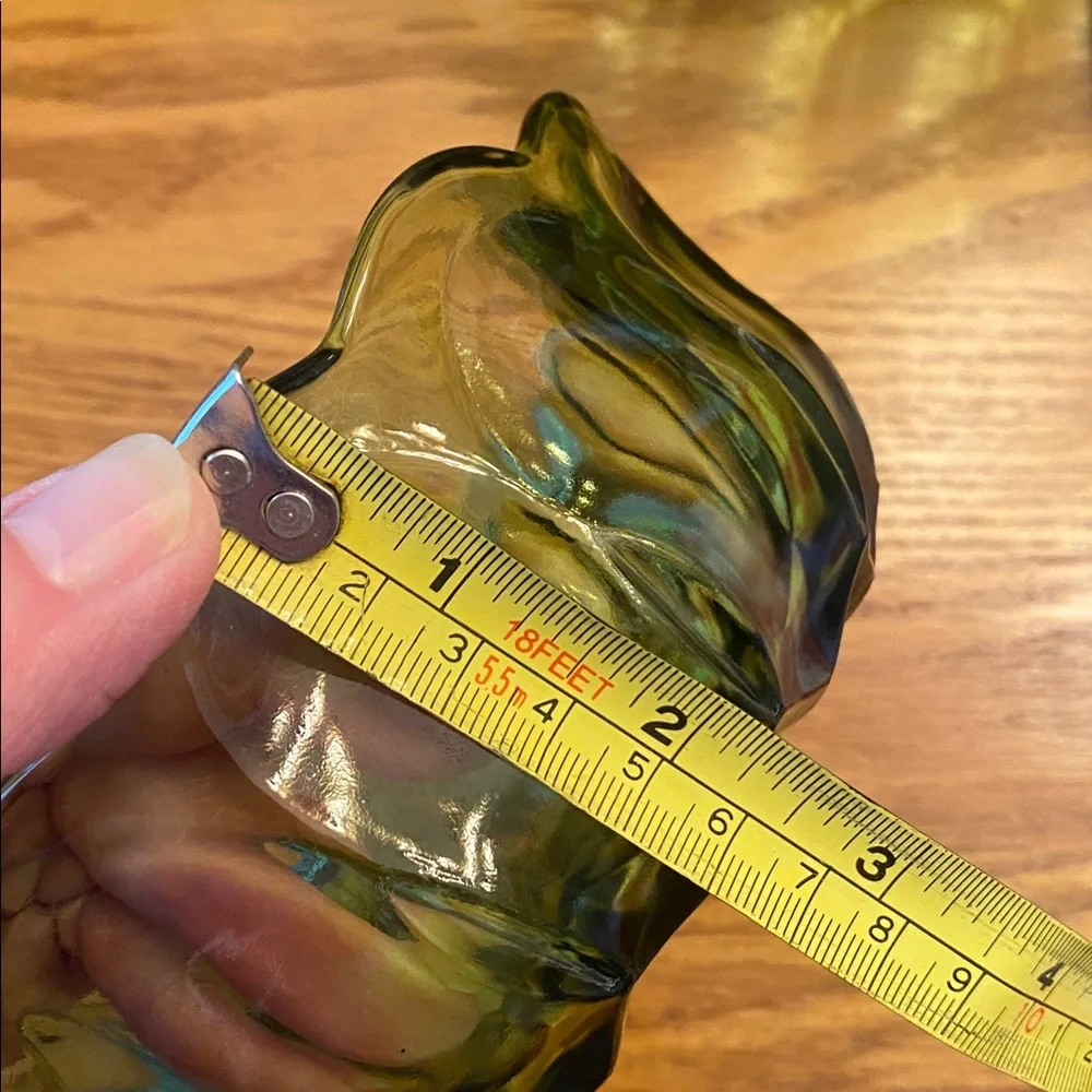Vintage Indiana Mid Century Green Scallop Set of (4) Total, Green Glass Bowls